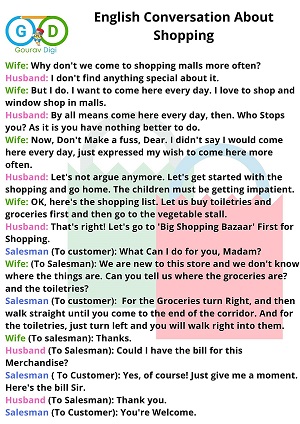 Shopping Conversation between salesman and customer